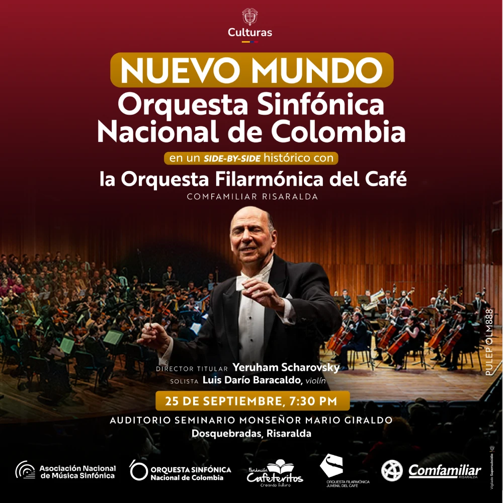La Orquesta Sinfónica Nacional de Colombia llega a Pereira para un concierto único junto la Orquesta Filarmónica del Café