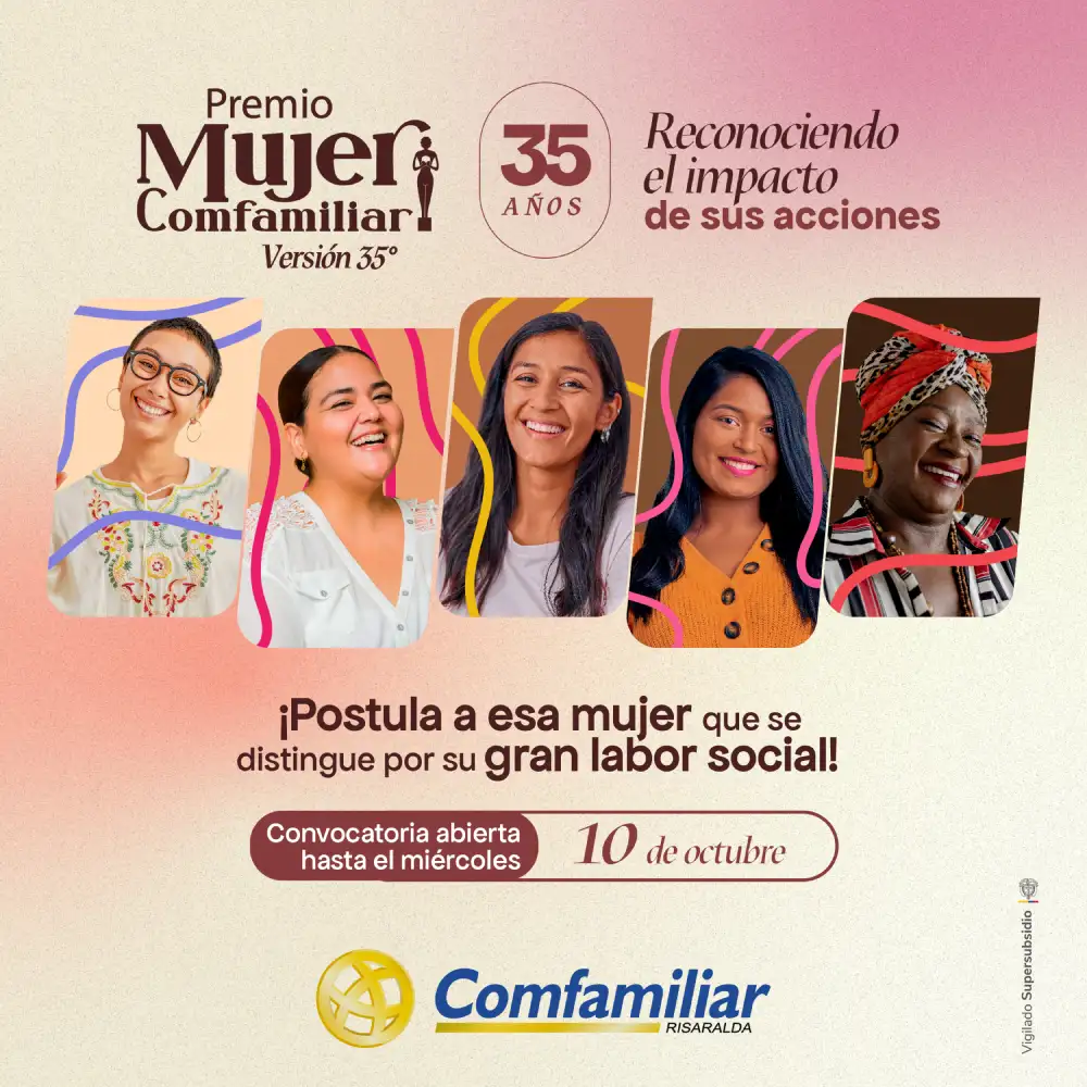 Se extiende el plazo de la convocatoria al Premio Mujer Comfamiliar 2024 