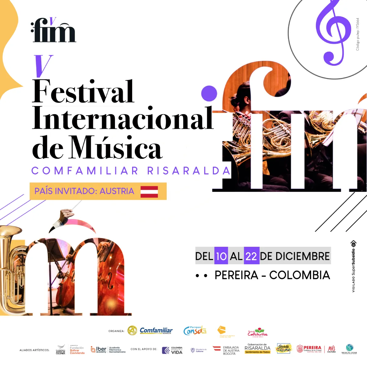 Llega la V edición del Festival Internacional de Música Comfamiliar Risaralda