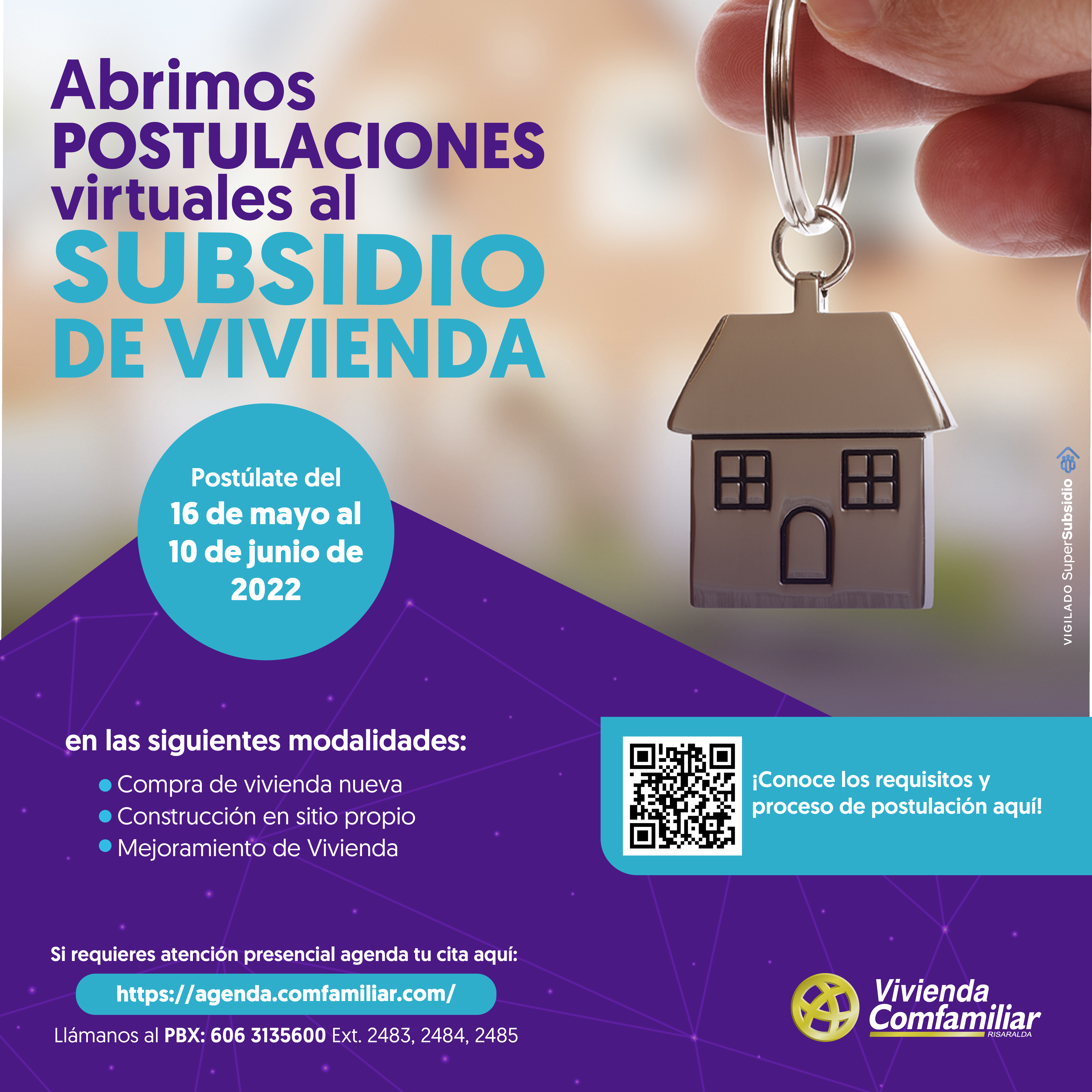 Postulaciones abiertas al Subsidio de Vivienda 
