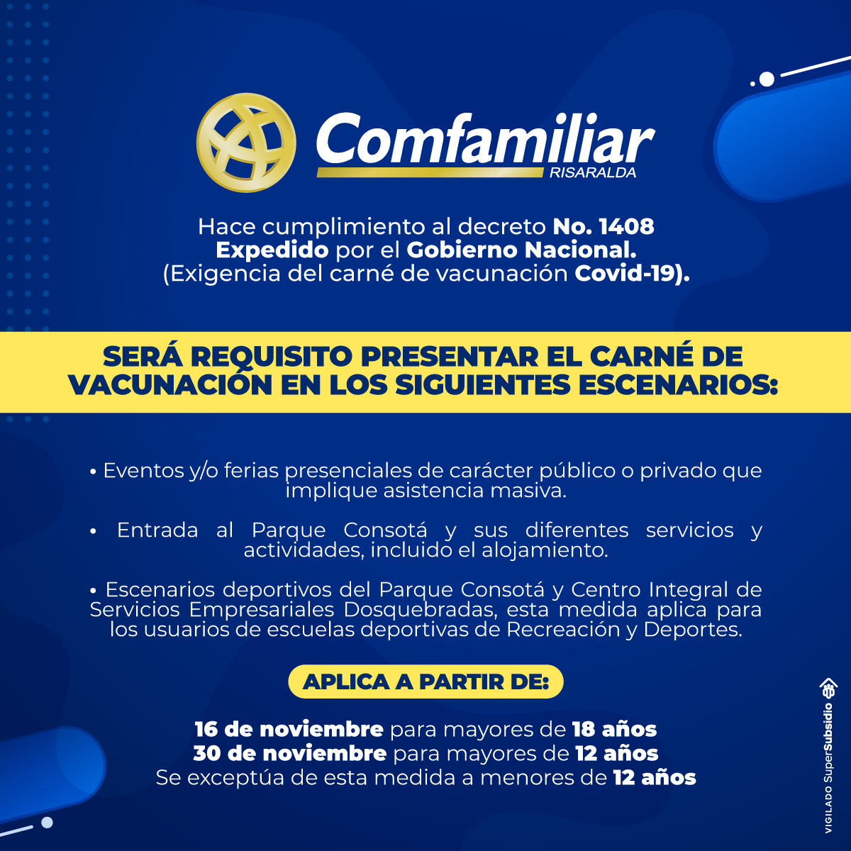 Comunicado implementación carnet vacunación Covid-19
